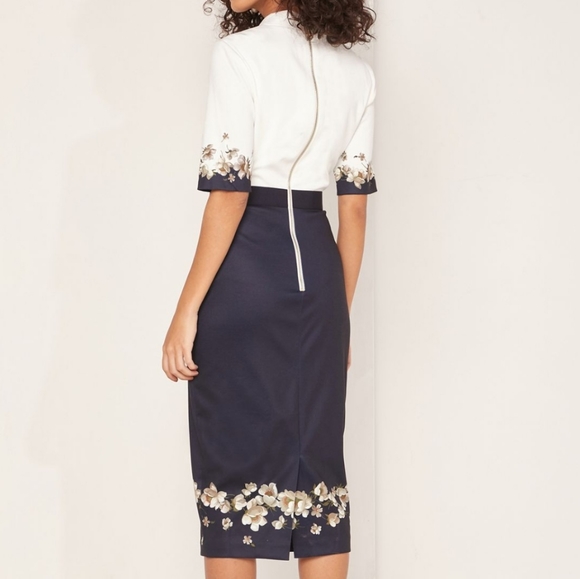 💥LAST 1💥NWT TED BAKER V NECK BODYCON DRESS - Picture 5 of 9